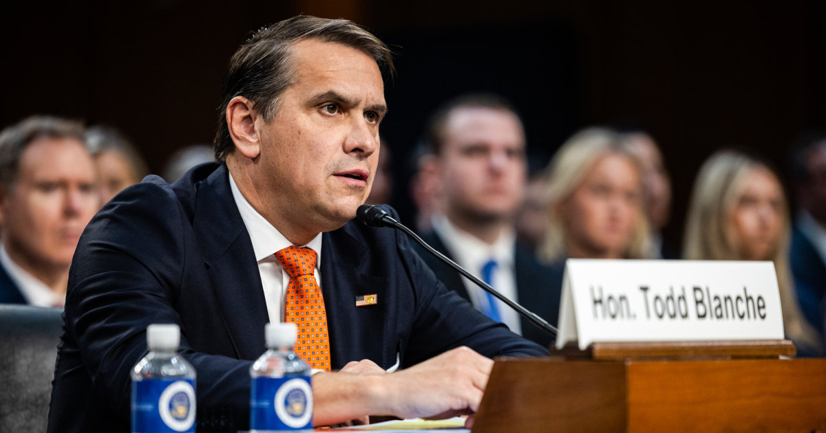 Todd Blanche Rescinds $1.8 Billion Anti-Weaponization Fund for Trump Allies