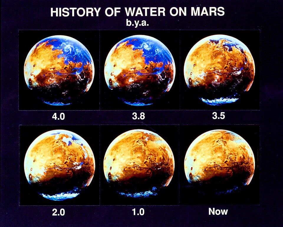 A pictorial history of water on Mars by space artist Michael Carroll. This is based on Viking data and work done at NASA