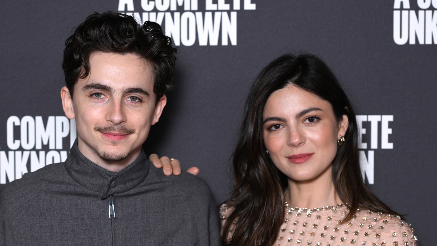 Timothée Chalamet and Monica Barbaro